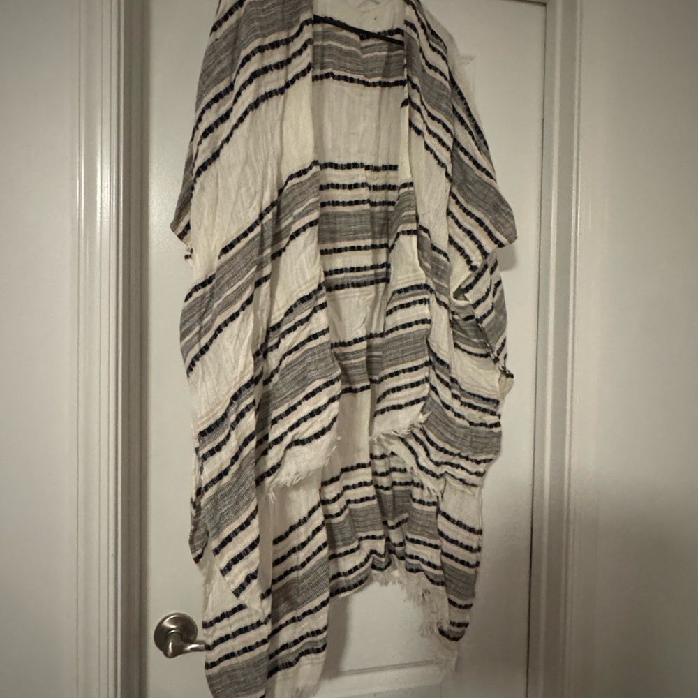 Striped Blue and White Cover-Up